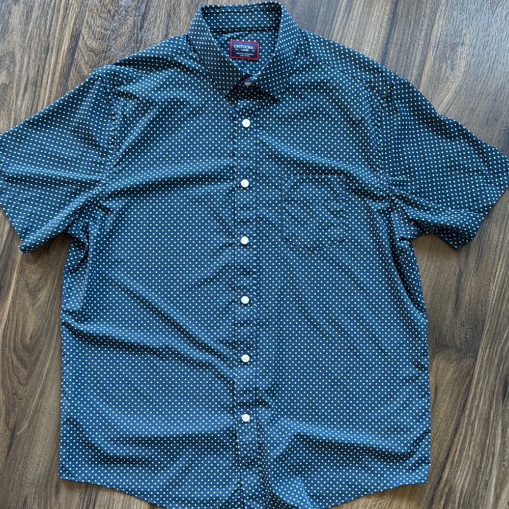 UNTUCKit Men's Blue Polka Dot Shirt